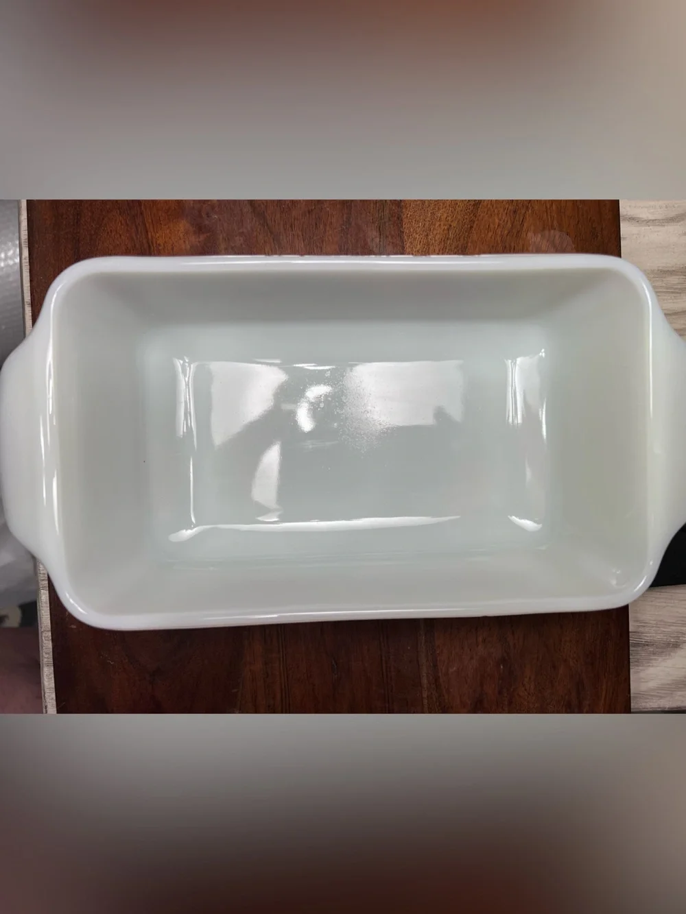 Vintage Fire-King Fruit Harvest #441 1 Qt Milk Glass Casserole Loaf Pan USA